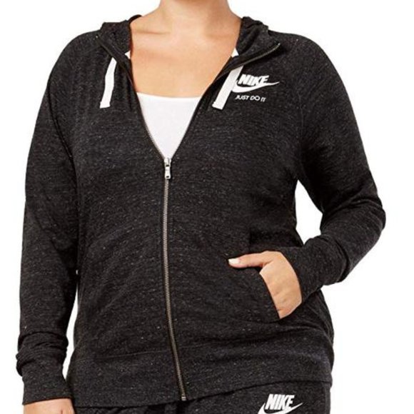 Nike Tops - Nike Just Do It Full Zip Grey Hoodie